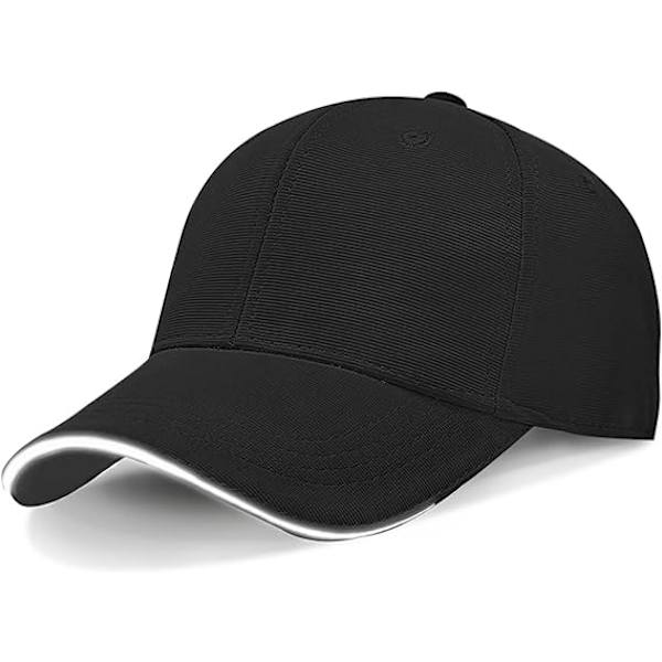 Basebollkepsar för Män - Enkla Reflekterande Basebollkepsar för Män Justerbara Casual Peak Caps, svart