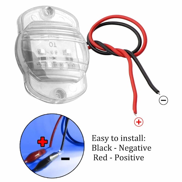 4 Pakke LED Båtlys 12V Rund Marine Lampe LED Transom Monteringslys for Båtdekk (Blå)