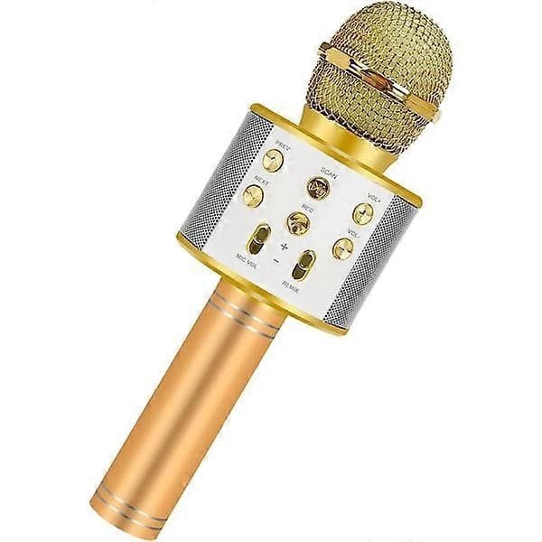 Karaokemikrofoni kaiuttimen ja Bluetoothin kanssa, Kulta gold
