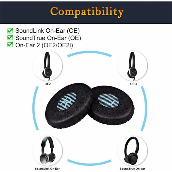 Professionella öronkuddar för Bose On-Ear 2 (OE2 & OE2i)