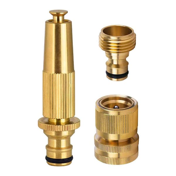 Hurtigkobling for hageslange, justerbar solid messing 3/4 tommer