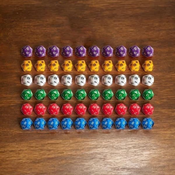 60 stk. Akryl Polyhedral Terningesæt Rollespil Brætspil - Klare og Holdbare Tal