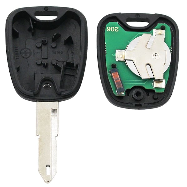 Heart Horse 2 Knapper 433MHz Bilnøgle Fjernbetjening Nøglehus til Peugeot 206 med ID46 Chip og NE73 Blad