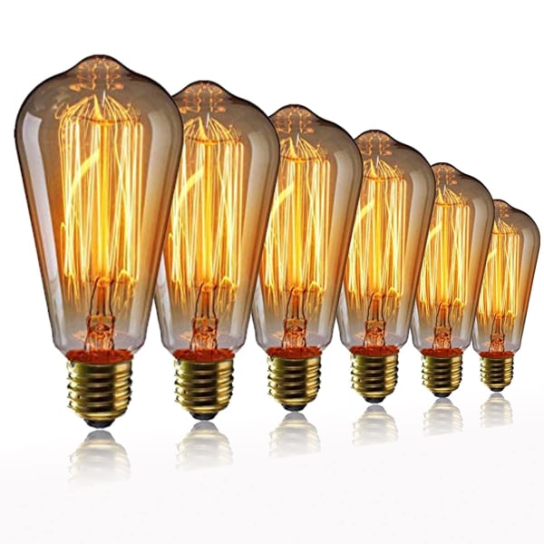 3 delar glödlampa E27 glödlampa 40W ST64 retro ljus Edison glödlampa-varm vit