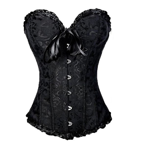 Kvinnlig Korsett Sexig Spets Blommig Midja Formande Bustier Topp Underkläder För Bröllop Fest L L