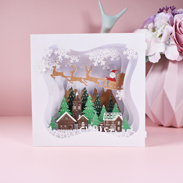 Glædelig jul Pop Up-kort 3D-feriehilsenskort