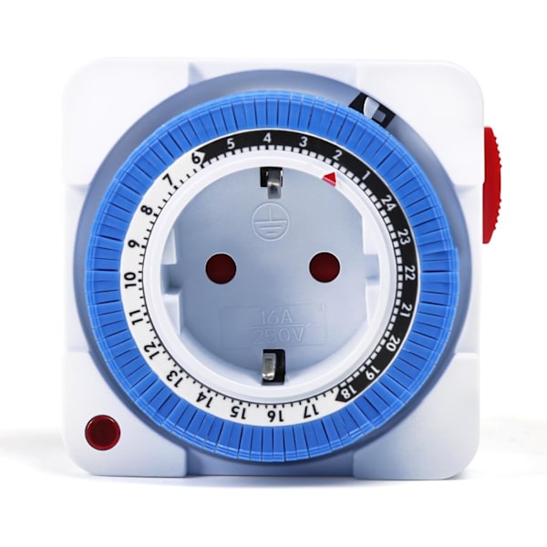 Elektrisk Stikkontakt Timer, Elektrisk Stikkontakt Timer 24 Timer 96 Brytersegmenter Programmerbar Timerbryter med Indikatorlys 16A AC 230V