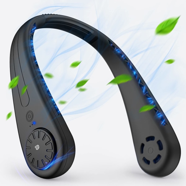 Halsfläkt, bärbar fläkt Mini bladlös tyst handsfree USB -fläkt, liten halsfläkt 360° luftflöde för utomhusaktiviteter inomhus