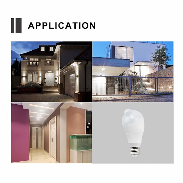 5W E27 LED-pære med PIR-bevegelsessensor (2 stk., varm hvit 3000K)