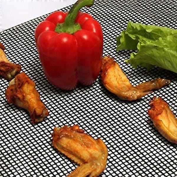 Grillnät/grillmatta, Icke-klibbig, Svart 3-pack
