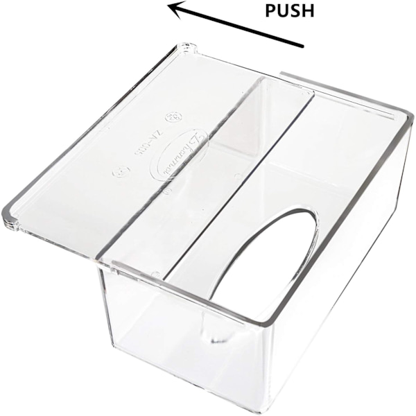 2 Pak Klar Vævspapir Dispenserboks, Ansigts Akryl Vævspapirboks Dæk Holder, Serviet Organizer Rektangel, 22 x 12 x 10cm