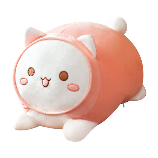 Fylt dyreleke katt, gaver til gutter og jenter (rosa katt, 30 cm)