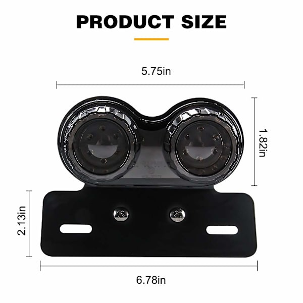 Motorcykel LED Baglygte Brems Blinklys Nummerpladeholder
