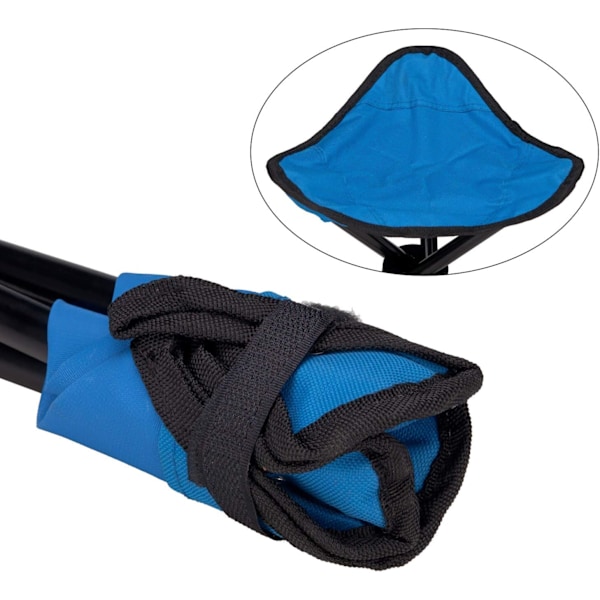 Udendørs Tripod Skammel Bærbar Foldbar Lille Tripod Lærredsstol til Vandreture, Camping, Fiskeri, Picnic (Blå)