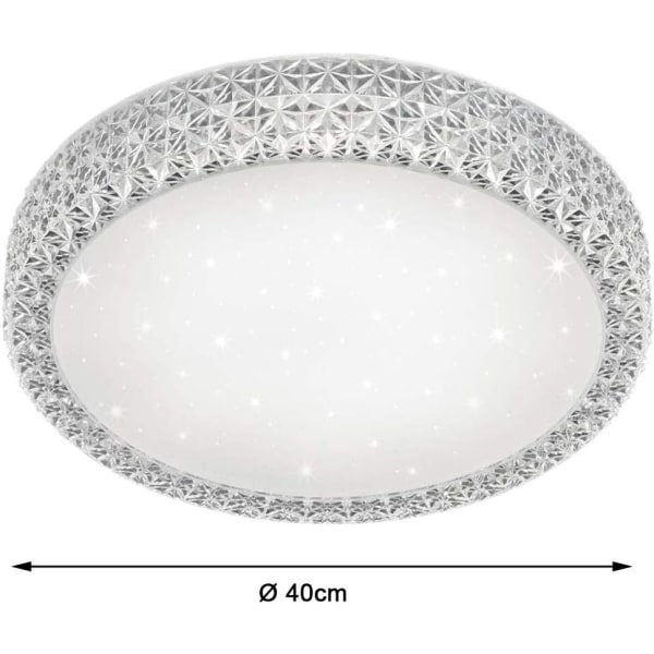 Valaisimet LED-kattovalaisin, akryyli, integroitu, 18 W, läpinäkyvä, halkaisija 38,5 cm, valkoinen