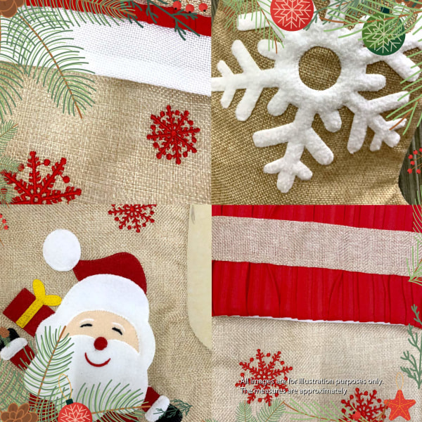 2 Pakk Jule Strømper Burlap Plaid