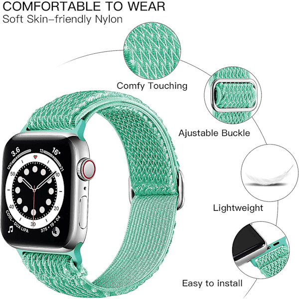 Strekkbare bånd Kompatibel med Apple Watch 41mm 40mm 38mm For Kvinner Menn, myk Solo Loop Justerbar Flettet Elastisk Bånd For Apple Watch 41mm 40mm 38mm