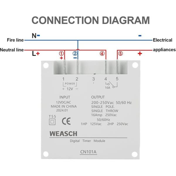 12V Timer Switch Digital Timer Switch CN101A DC Digital Mikrodator Kontroll Ström Tid Mini