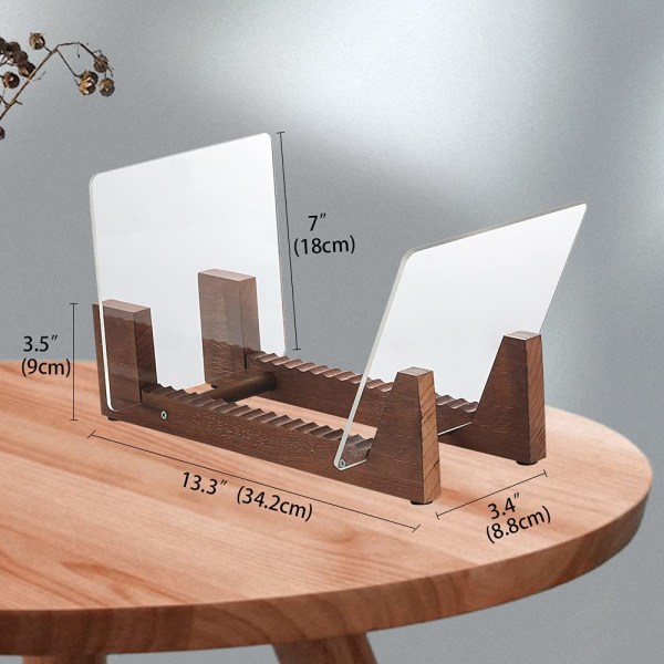 Vinyl LP-skivförvaringshållare i trä - Vinyl IP-skivställ - Albumförvaringsorganisatör Displayställställ rymmer upp till 50 album | DVD-skivor | CD-skivor - Brun