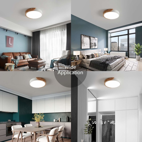 24W LED-taklampa, kall vit 6000K 2400LM, Ø30cm