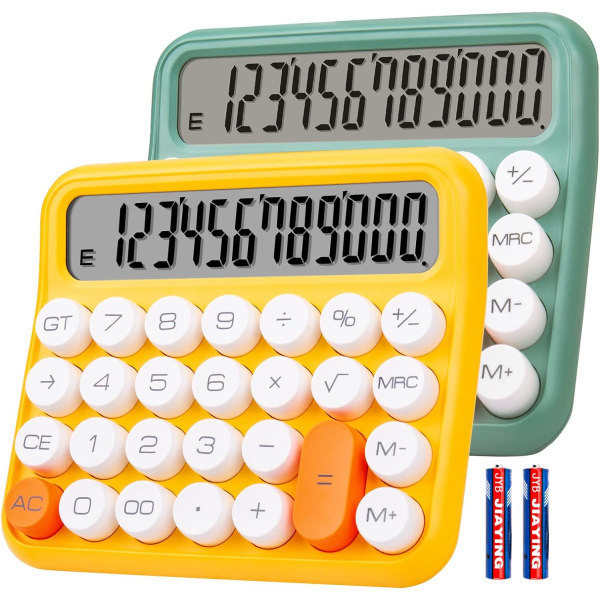 Miniräknare, känslig skrivbordsknapp för stor skärm, skrivbordsräknare för barn, power, handhållen grundläggande standardfunktionell 12-siffrig söt