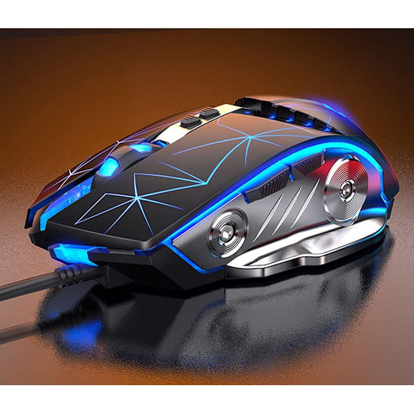 RGB Multifarvet Ekstern USB Trådløs Spilmus Lydløs Mekanisk Spilmus RGB Lys 3200 DPI 7 Knapper til Bærbar Computer Desktop Computer