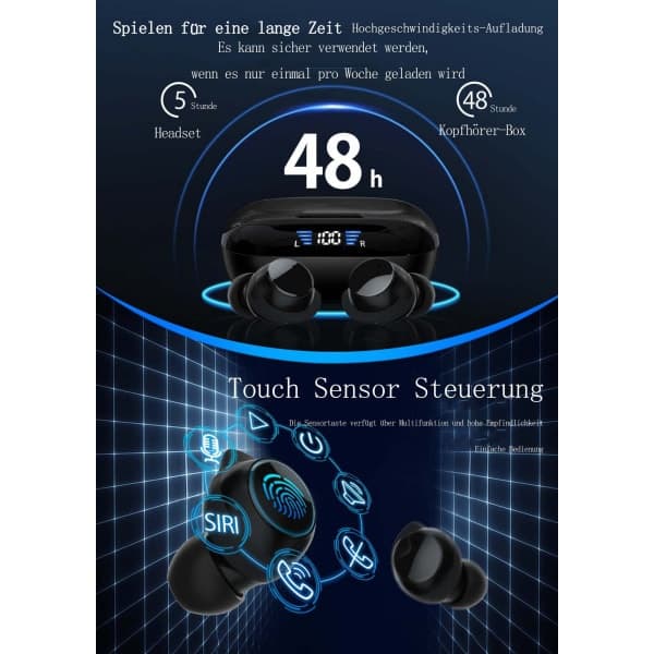 Bluetooth-headset, aktiv brusreducering, LED-display