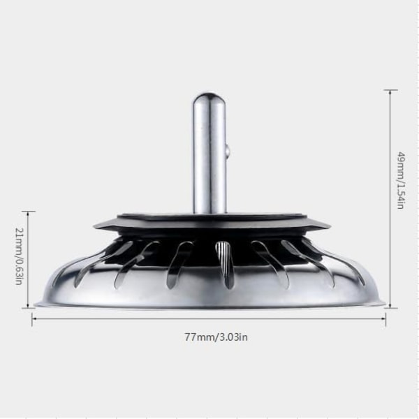 Keittiön tiskialtaan siivilä, tiskialtaan tulppa suodatin, ruostumattomasta teräksestä valmistettu tiskialtaan viemäri keittiöön ja kylpyhuoneeseen - halkaisija 80 mm (2 pakkausta)