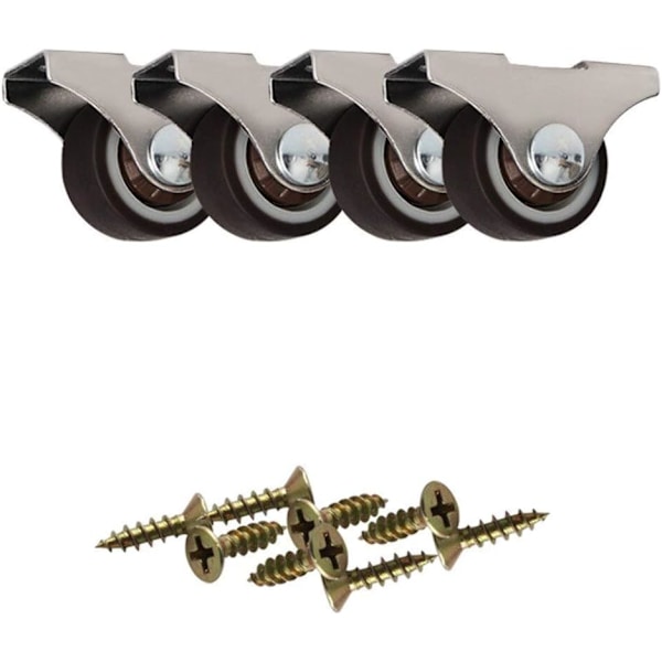 Möbelrullar tungt lastat + skruvar - 25mm 40KG - 4 små rullar utan möbelbroms - inga märken & tysta
