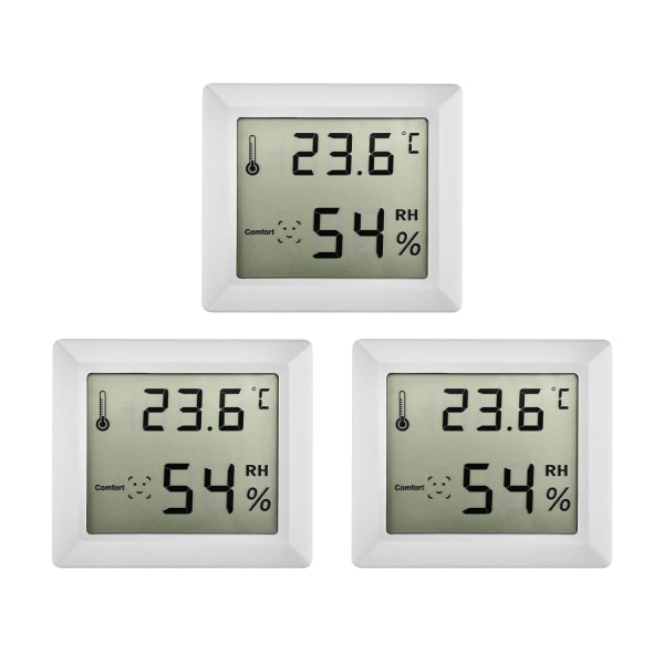 Digitalt termometer hygrometer, rum termometer, 3 STK indendørs termo-hygrometer temperatur fugtighedsmonitor