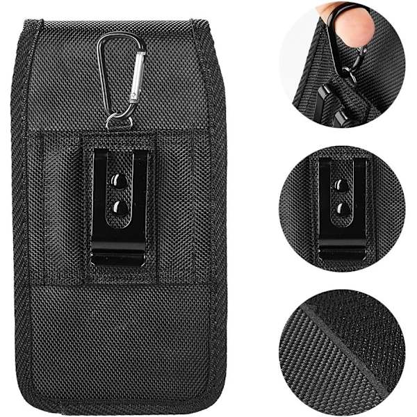 Vertikalt Robust Bältesholsterfodral för iPhone 7 Plus 8 Plus Nylon Bältesväska Utomhusaktivitet Skyddande Omslagsskal Klättring Bärhylsa