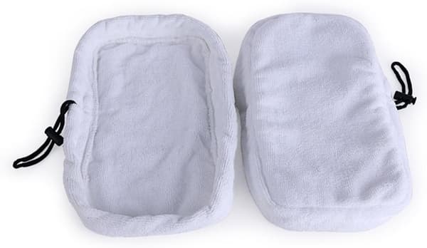 Sett med 5 stk. Universal Vaskbar Mikrofiber Dampmopp Erstatningsputer, 27 x 16cm (Hvit)