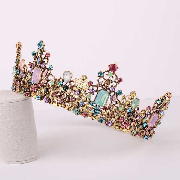 Juvelprydd barock drottningkrona - Rhinestone bröllopskrona