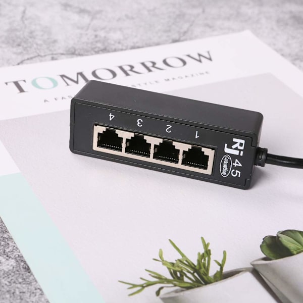 RJ45 Ethernet-splitterkabel, RJ45 1 han til 4 x hun, Cat5