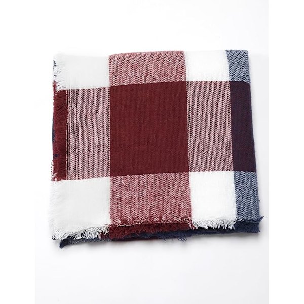 scarf för dam, rutig, oversized, fyrkantig, filtscarf, höst/vinterscarf, tartan, ränder, pläd, fransar