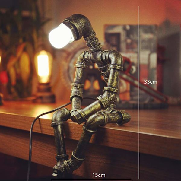 Retro Robot Lamp Industriell Skrivbordslampa