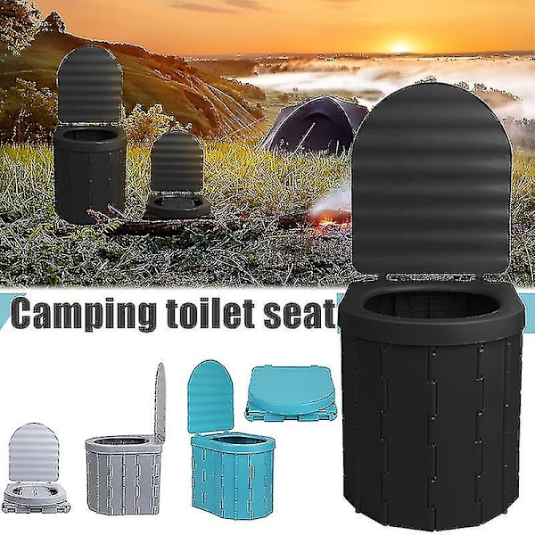 Bærbar sammenklappelig toilet til camping, vandtæt med låg, bil RV telt toilet spand