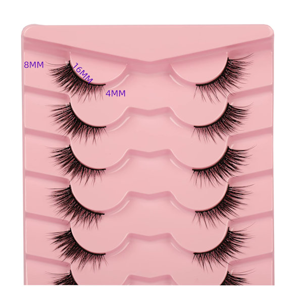 Falska ögonfransar Fluffy Wispy Half Cat Eye Lashes 7 par