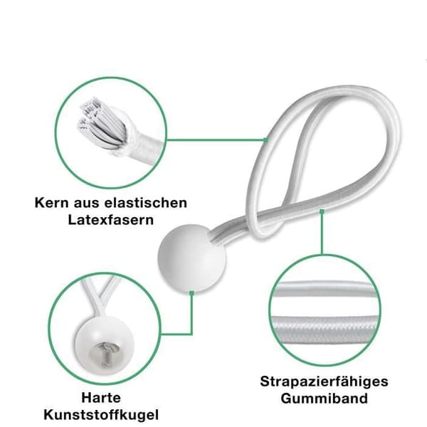 Presenningstrammere - Pakke med 50 - 20CM Ekspansjonsstropper - Hvit
