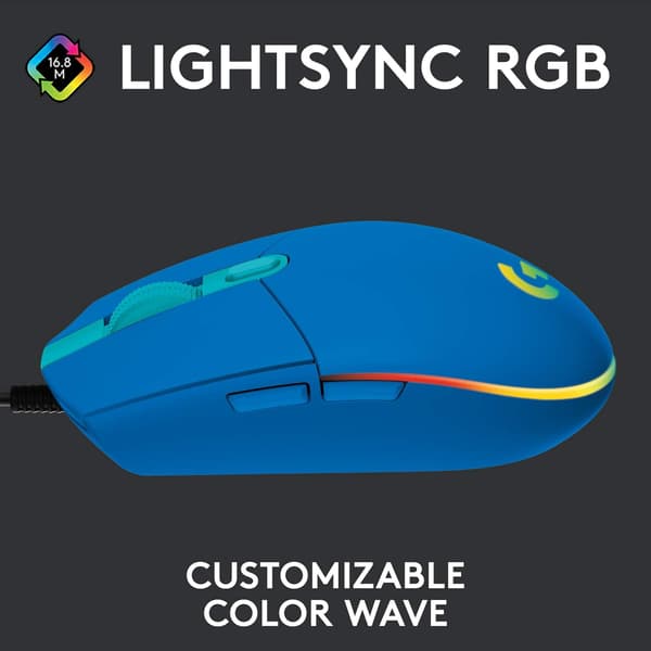 Gaming Mus med RGB Belysning, 6 Programmerbare Knapper, Gaming-Grade Sensor, 6K DPI Tracking, Letvægts