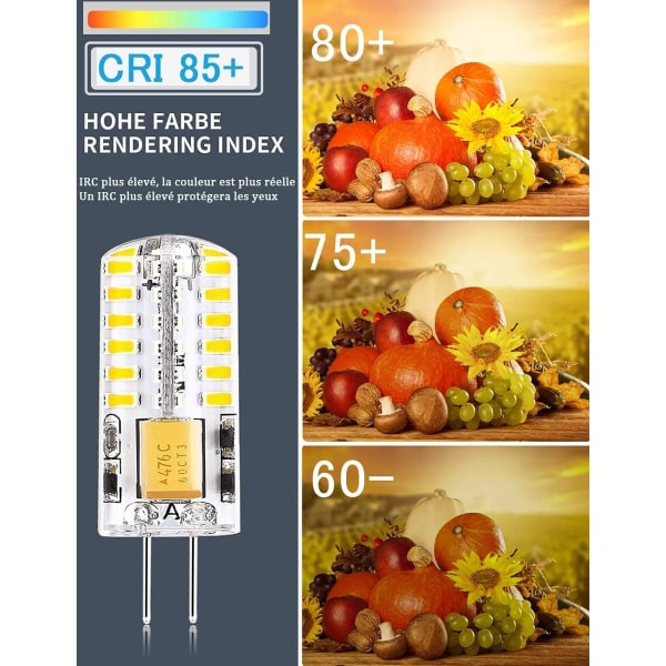 G4 LED-lamput 12V 3W viileä valkoinen 6000K, 300LM ei himmennettävä, 10 kpl