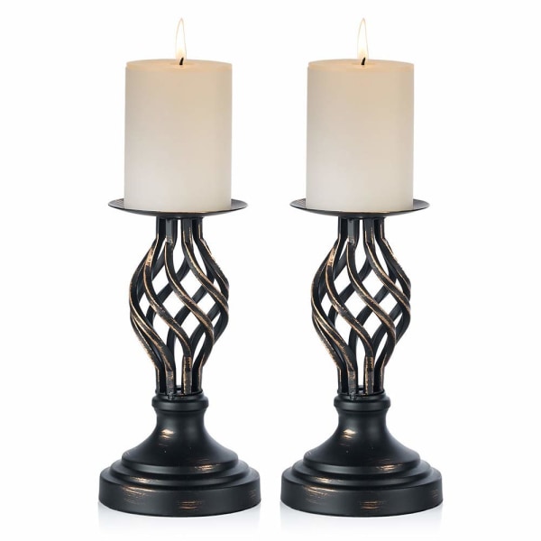Candle Holders Black 2 Pieces(21cm)