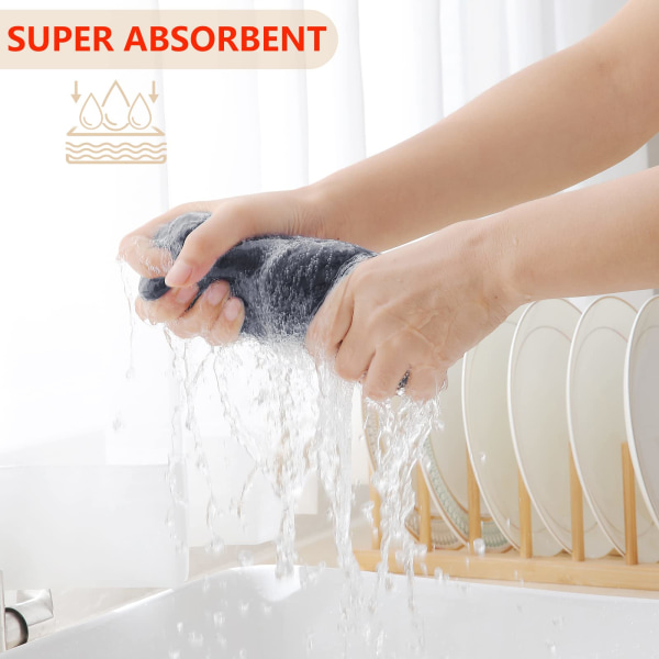 Kök Handdukar 100% Ren Bomull, 4-pack, 33 x 71 cm, Mycket Absorberande Super Mjuk, för Diskning, Snabbtorkande Hållbar, Blandad Färg