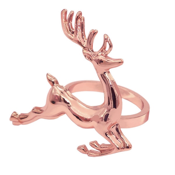 Holiday Napkin Rings Holders 12pcs Table Decoration (Rose Gold)