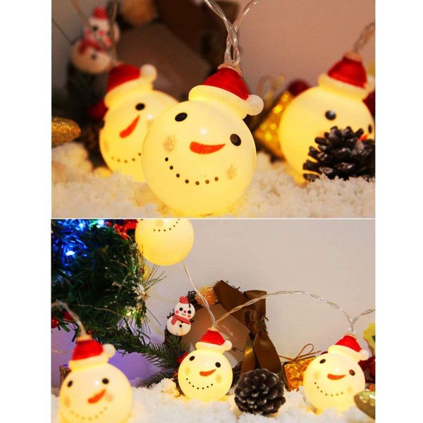Christmas Snowman String Lights 2m 10 LED juledekor