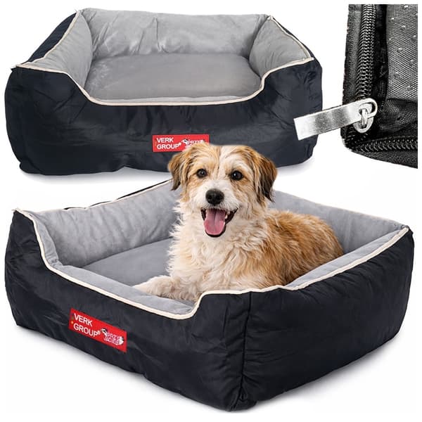 Hundesofa velour medium gray gray