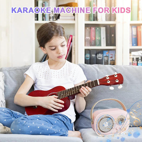 Mini-karaokelaitte, söpö karaoke-mikrofonisarja, kannettava Bluetooth-kaiutin mikrofonilla (vaaleanpunainen)