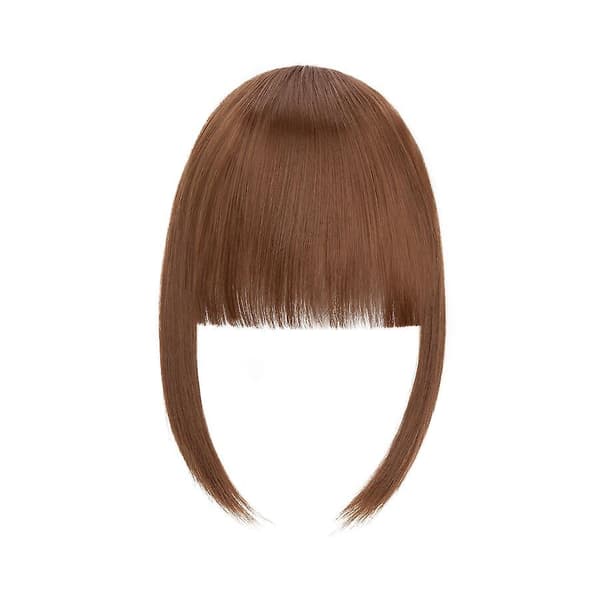 Clip-in Hår Bangs Extensions Fransk Hår Bangs Stilig Hår Bangs Hårstykker lysebrun lysebrun light brown 28cm