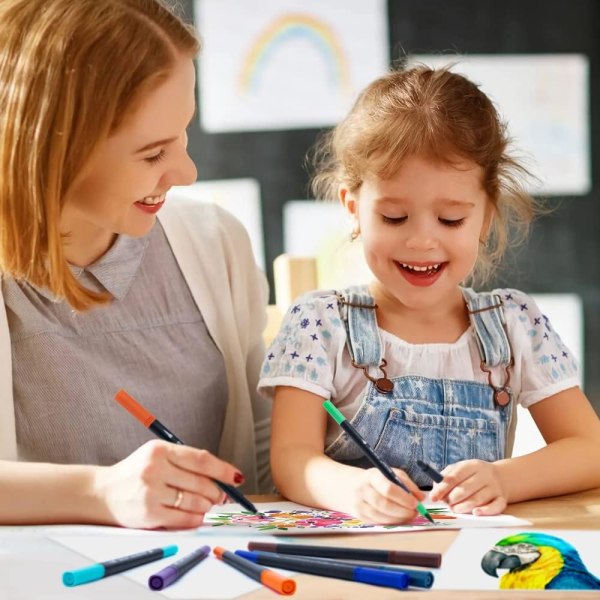 Penselpennor med dubbla spetsar - 36 färger konstmarkörer för barn - Finspetspenna och penselpenna Fantastiskt
