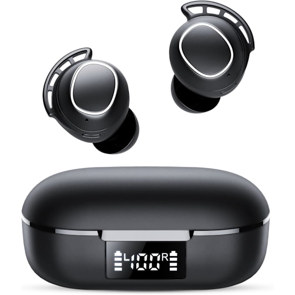 Trådløse ørepropper, Bluetooth 5.3 In-Ear Hodetelefoner med 4 ENC Støydempende Mikrofon, 90% Bass Boost, 20 Timer Spilletid Bluetooth Hodetelefoner